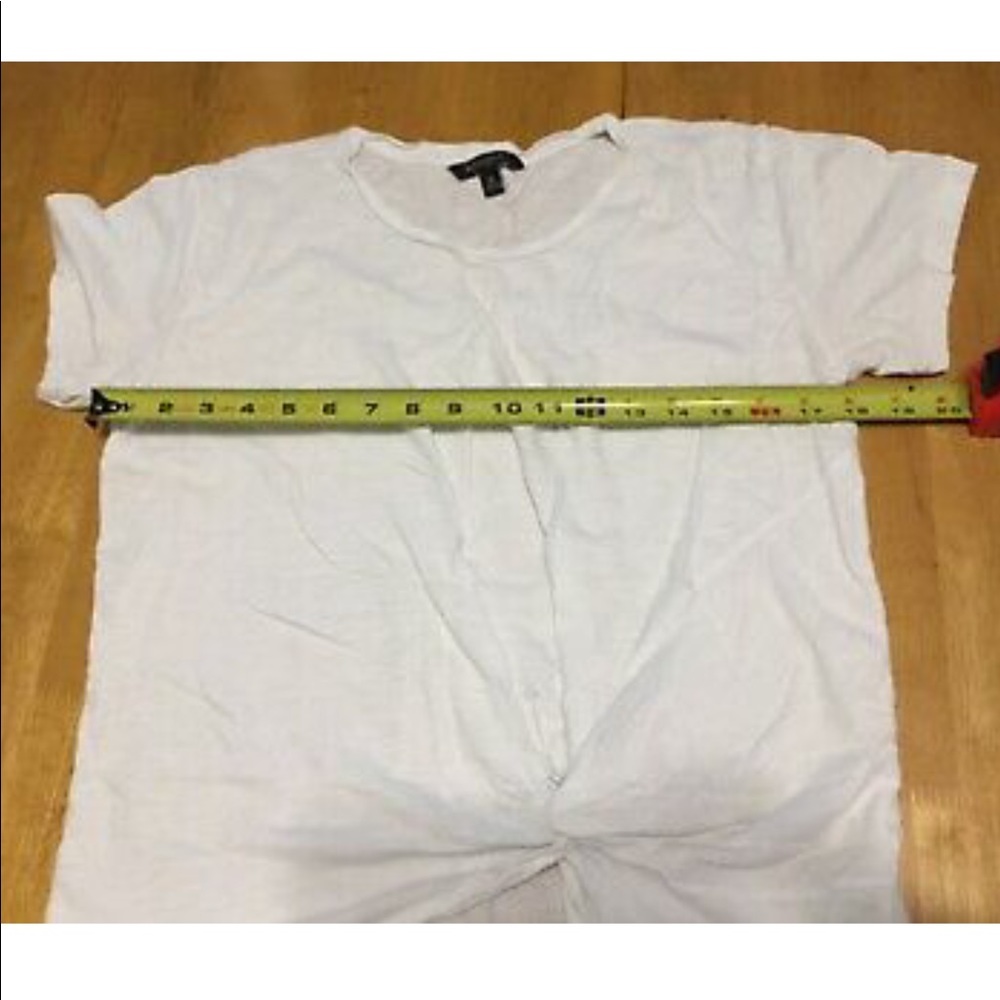 Banana Republic White Knit Tee T-shirt TOP Knot M - Picture 4 of 9